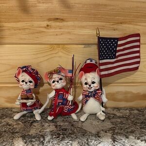 Annalee Patriotic Mouse Figurines Set